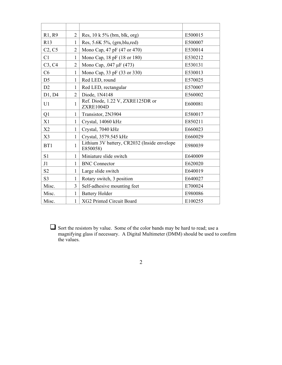 Assembly | Elecraft XG2 Manual User Manual | Page 2 / 8