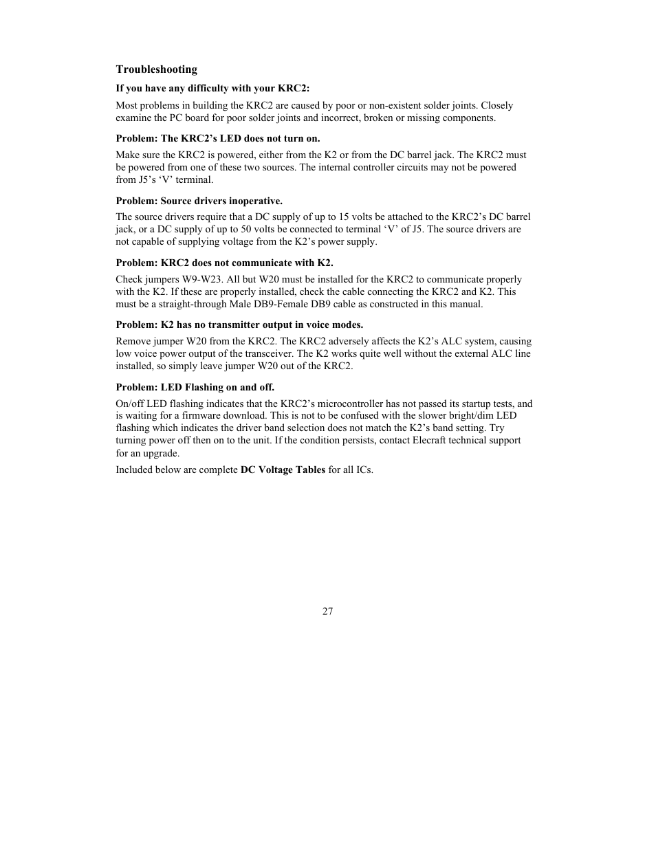 Elecraft KRC2 Manual User Manual | Page 27 / 34