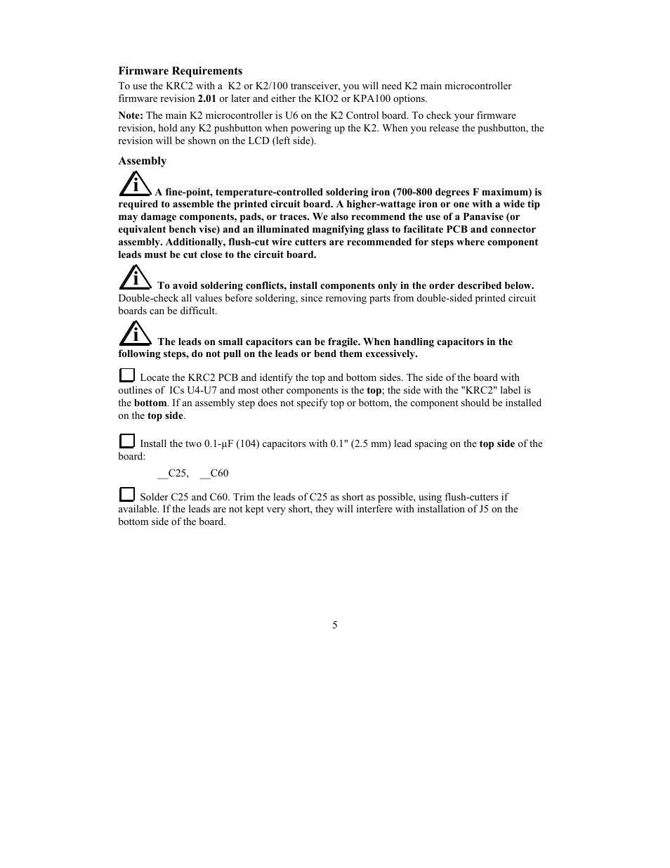 Elecraft KRC2 Manual User Manual | Page 5 / 34