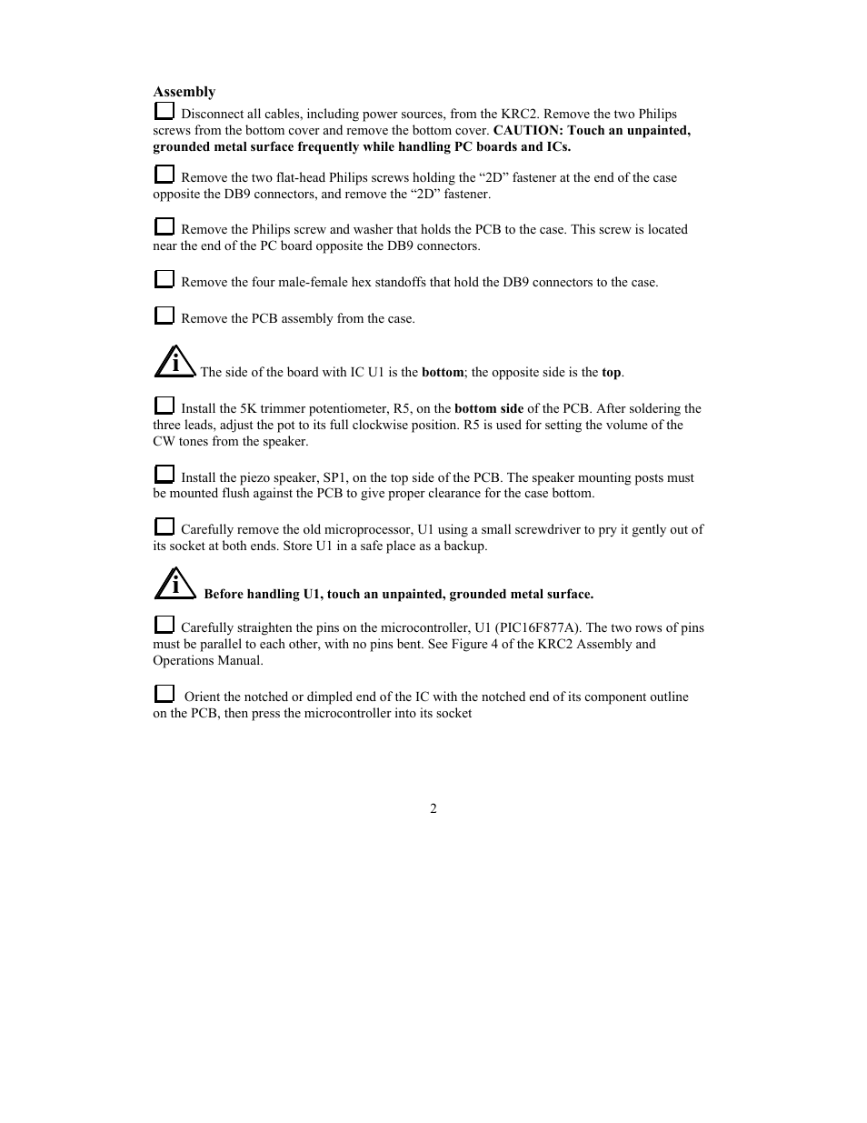 Elecraft KRC2ACC User Manual | Page 2 / 8