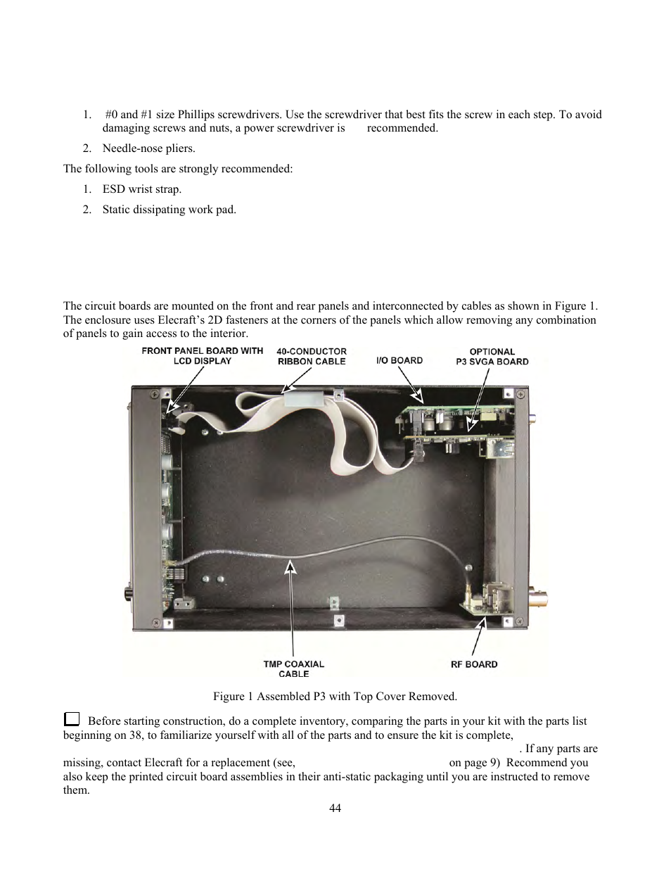 Tools required, Assembly procedure | Elecraft P3 High-Performance Panadapter Manual User Manual | Page 44 / 60