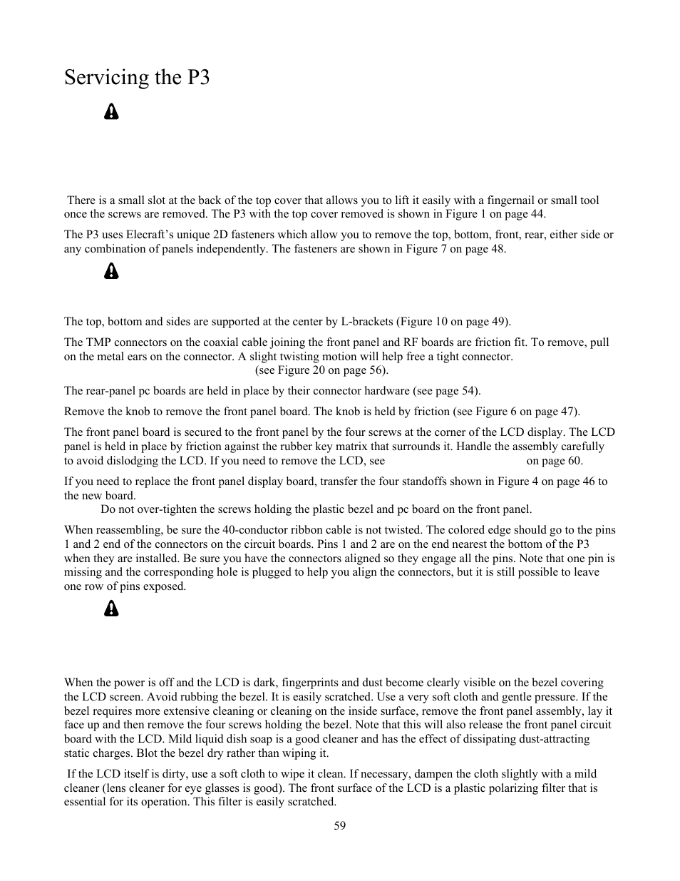 Servicing the p3 | Elecraft P3 High-Performance Panadapter Manual User Manual | Page 59 / 60