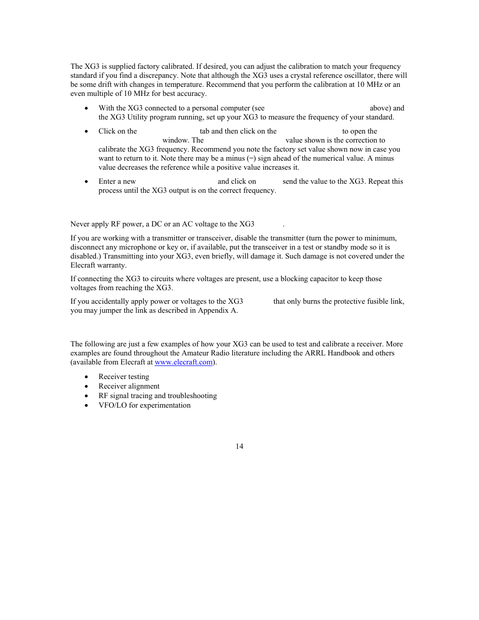 Elecraft XG3 RF User Manual | Page 14 / 31