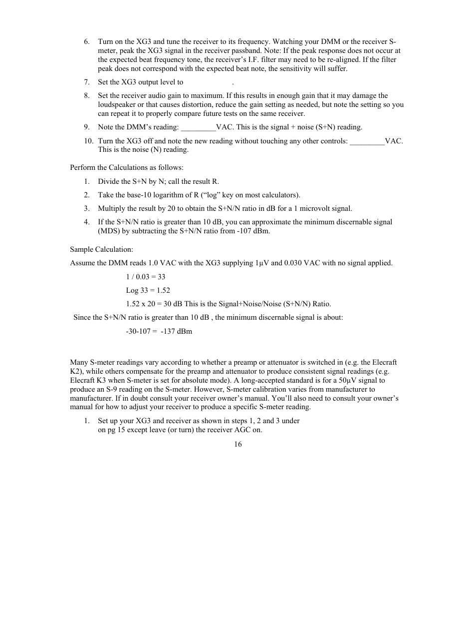 Elecraft XG3 RF User Manual | Page 16 / 31