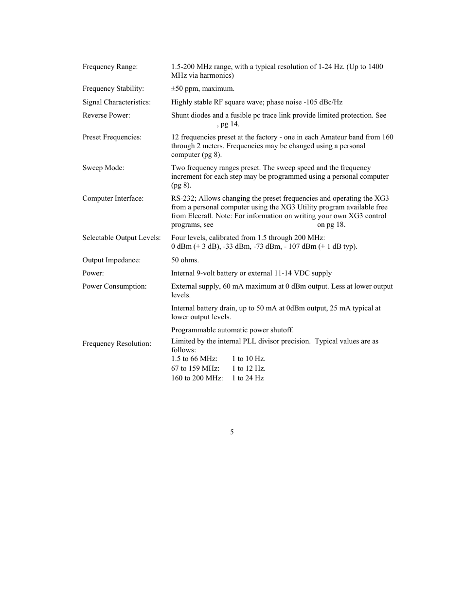 Elecraft XG3 RF User Manual | Page 5 / 31