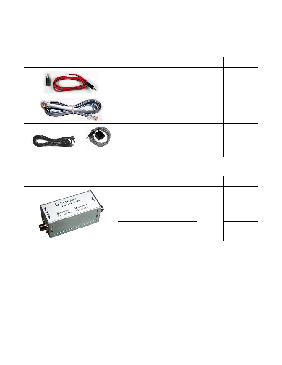 Cables, Sensors | Elecraft W2 Watt-meter Manual User Manual | Page 19 / 26