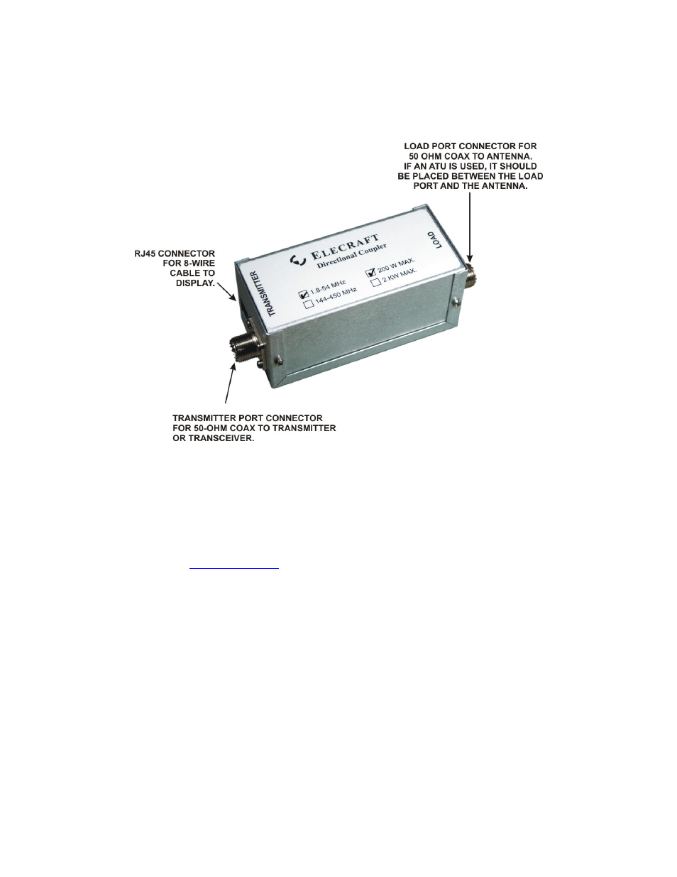 Directional coupler (sensor), Computer interface | Elecraft W2 Watt-meter Manual User Manual | Page 7 / 26