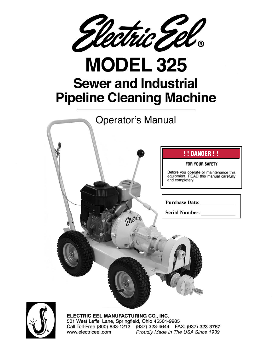 Electric Eel 325 User Manual | 8 pages