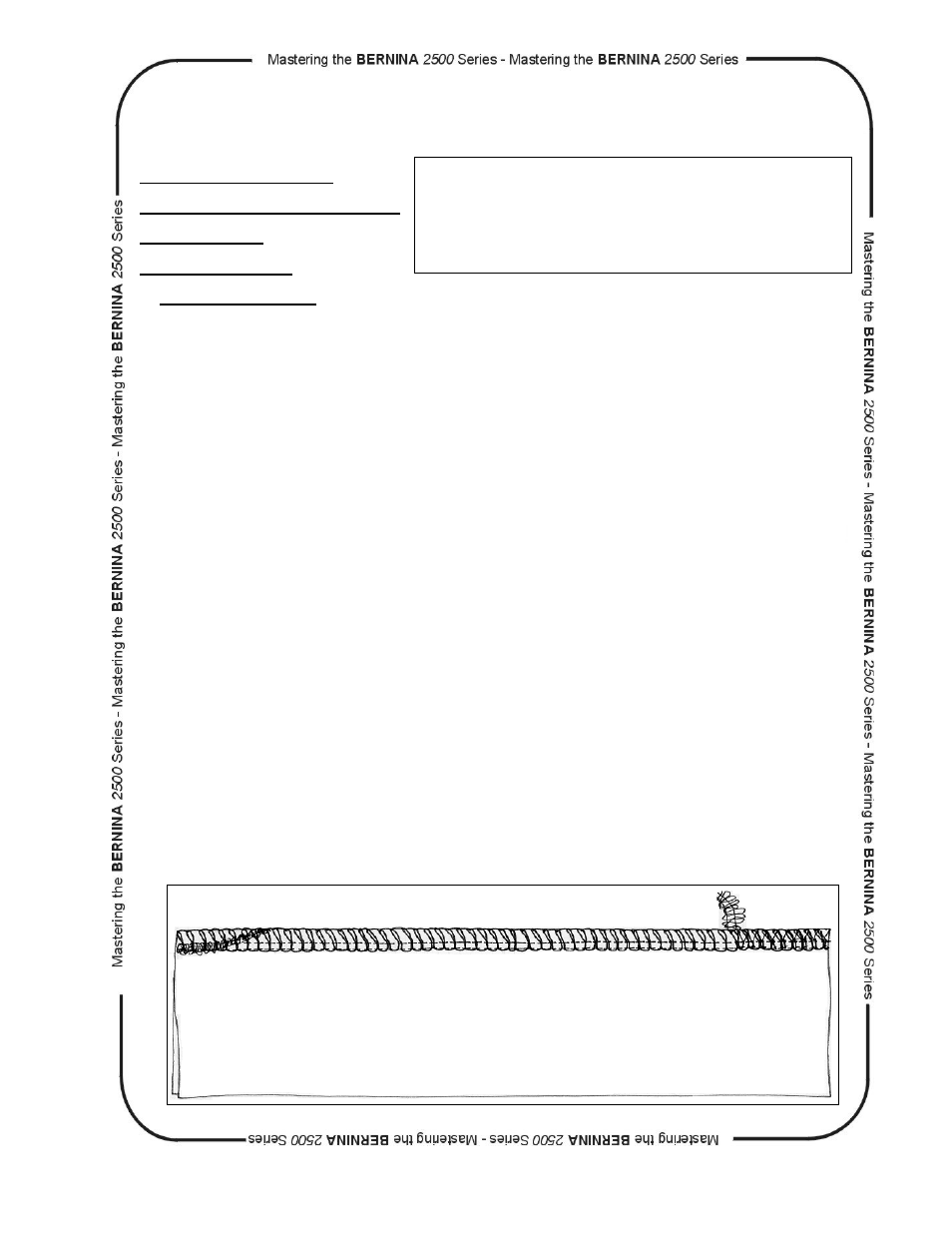 Instruction manual pg, Workbook pg, Securing the seam | Bernina dcet 2500 User Manual | Page 14 / 91