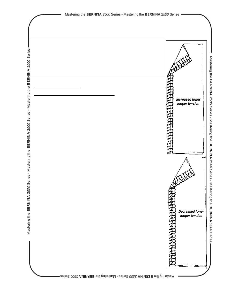 Lower looper, Adjusting tensions | Bernina dcet 2500 User Manual | Page 6 / 91