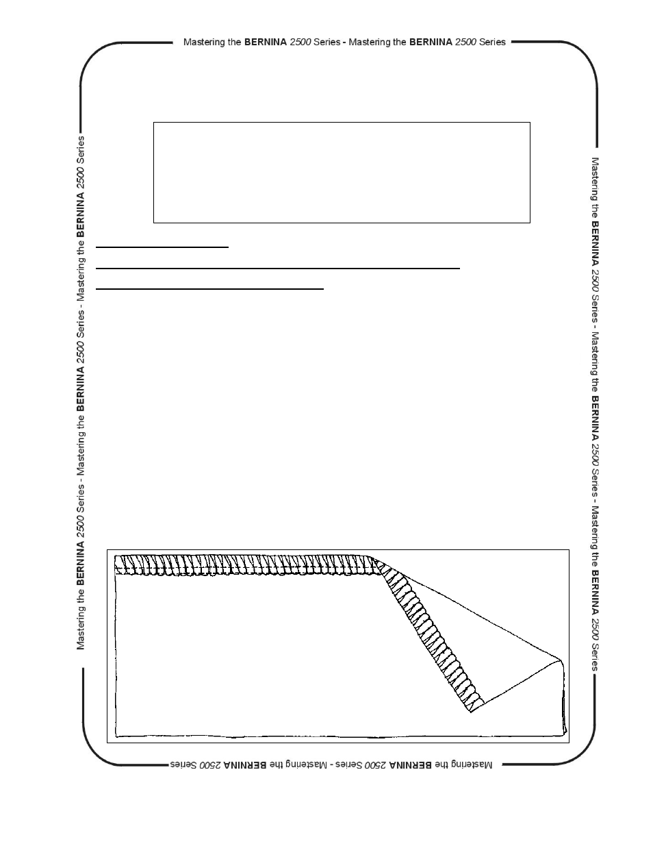 Thread super stretch stitch, Fold the lycra in half to 2½” x 6 | Bernina dcet 2500 User Manual | Page 63 / 91