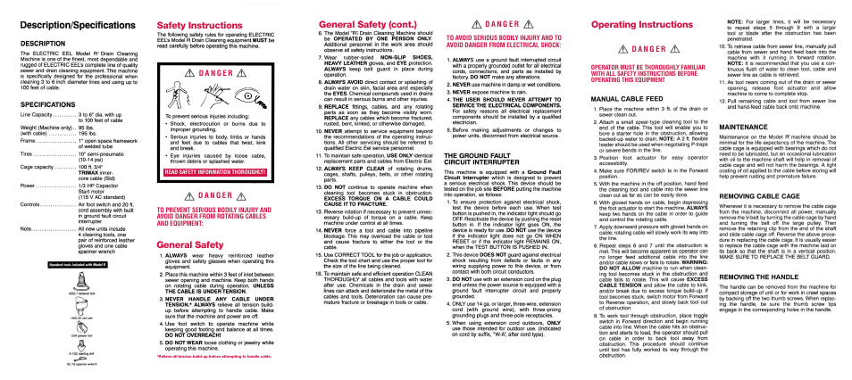 Safety instructions general safety, General safety (cont.), Operating instructions | Electric Eel R User Manual | Page 2 / 2