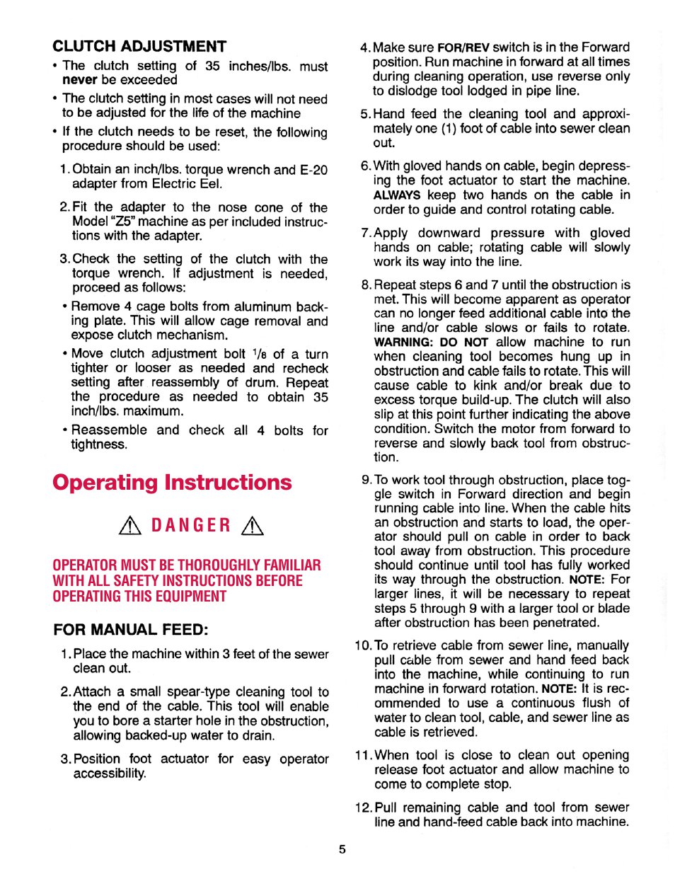 Operating instructions | Electric Eel Z5-Rent User Manual | Page 5 / 8