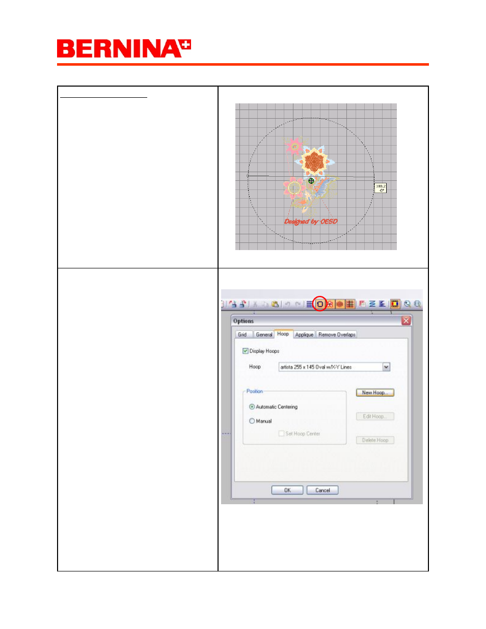 Happy voyager, Create hoops in bernina embroidery softwarev5 05 | Bernina Happy Voyager User Manual | Page 14 / 78