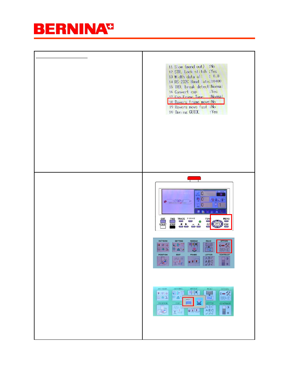 Happy voyager, Reversing directions of frame movements 24 | Bernina Happy Voyager User Manual | Page 63 / 78