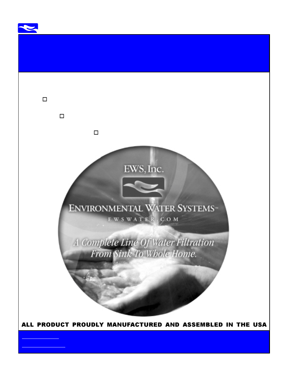 Environmental Water Systems EWS 1354-2-P User Manual | 18 pages
