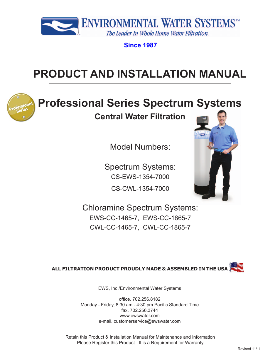 Environmental Water Systems CWL CHLORAMINE 1865 User Manual | 20 pages