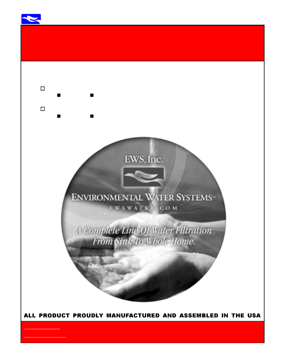 Environmental Water Systems TT 1054 TWIN TANK User Manual | 18 pages