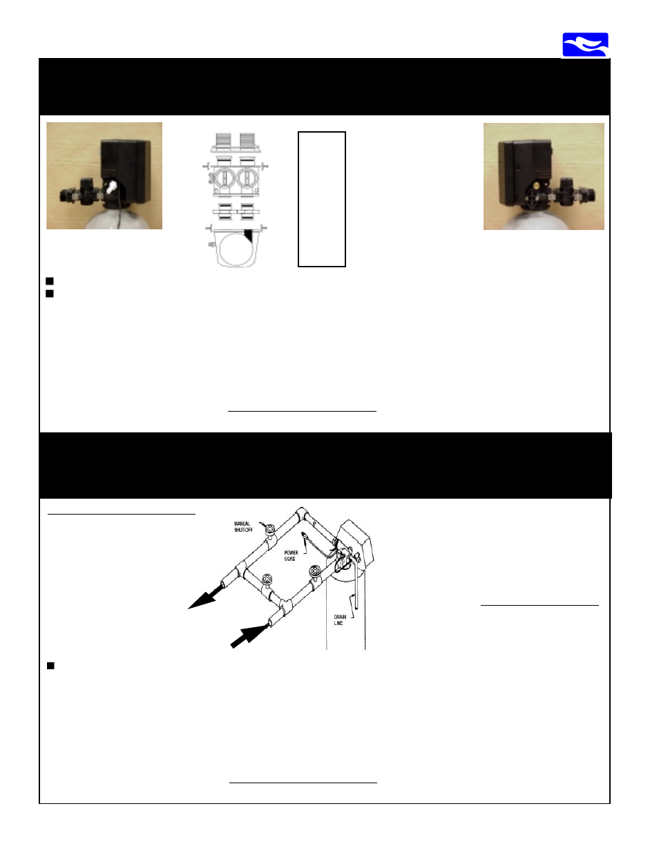 Set-up and installation for all 1” valves, Set-up and installation for 11/2” valves, Ews, inc. / environmental water systems | Environmental Water Systems TT 1054 TWIN TANK User Manual | Page 4 / 18