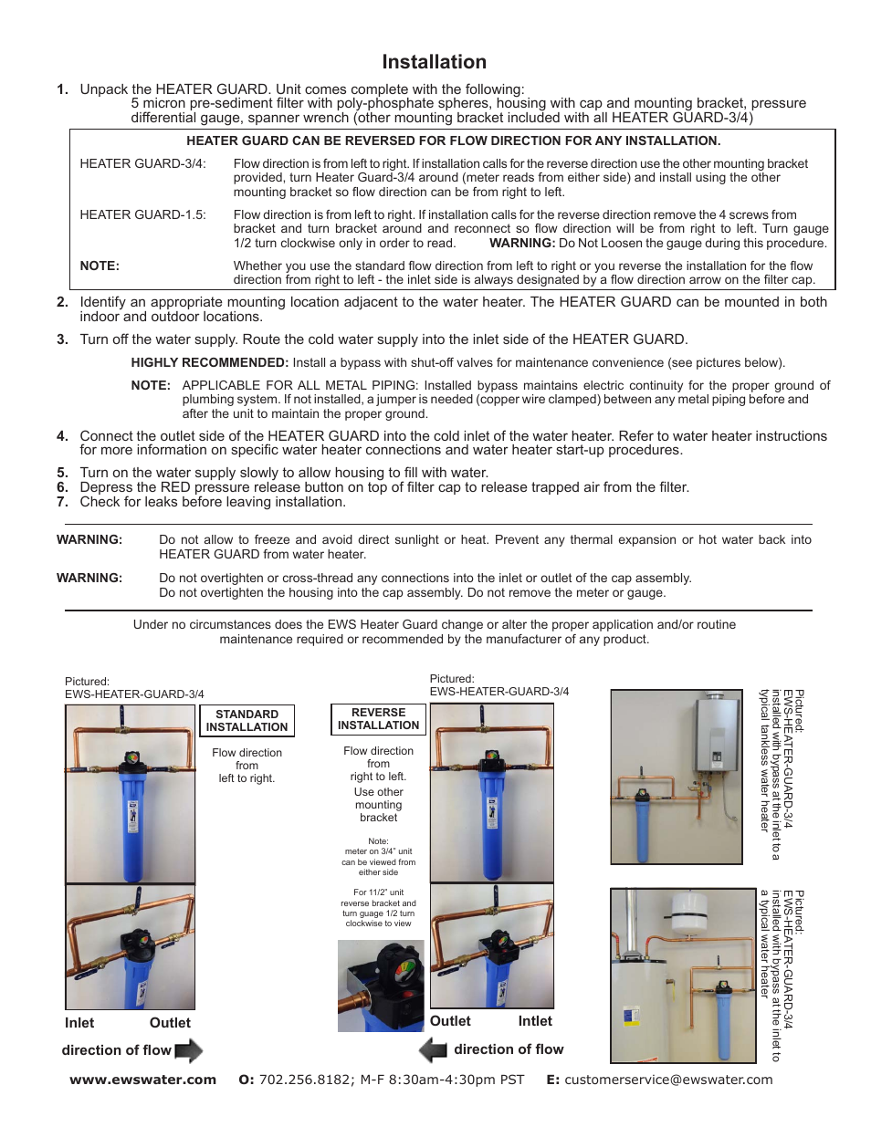 Installation | Environmental Water Systems FU Series User Manual | Page 4 / 8