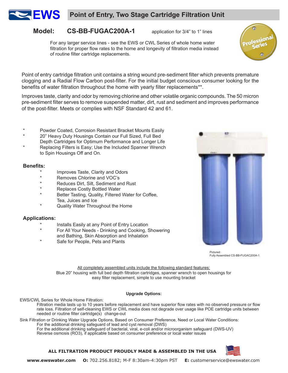 Environmental Water Systems CS-BB-FUGAC200A-1 User Manual | 2 pages