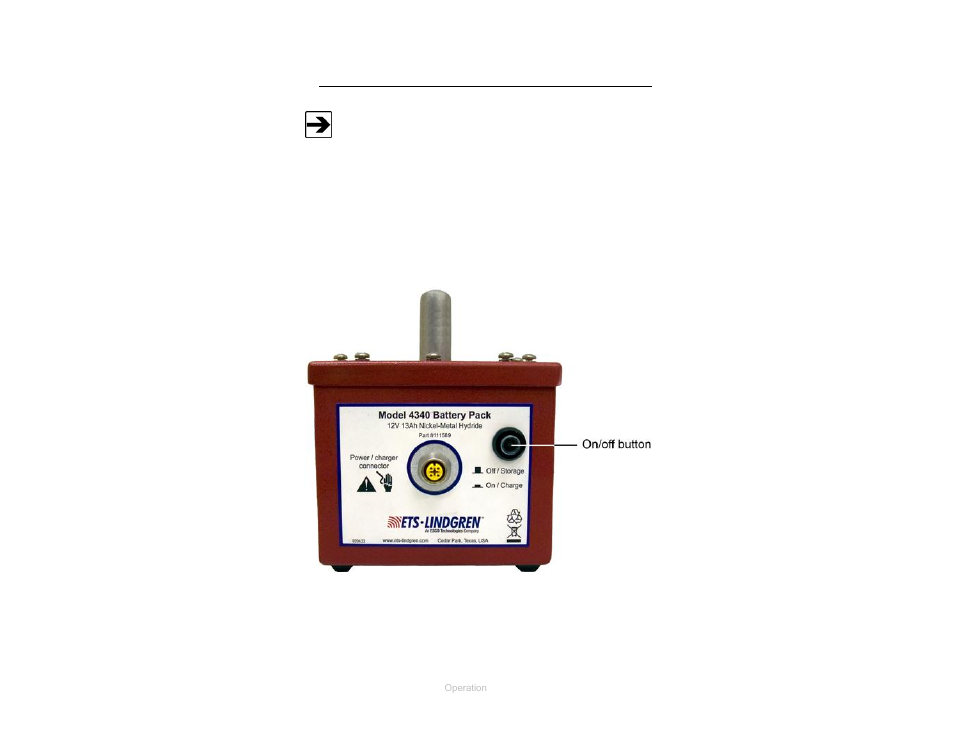 Operating the battery pack, Using the battery pack | ETS-Lindgren 4340 CCTV Systems User Manual | Page 53 / 65