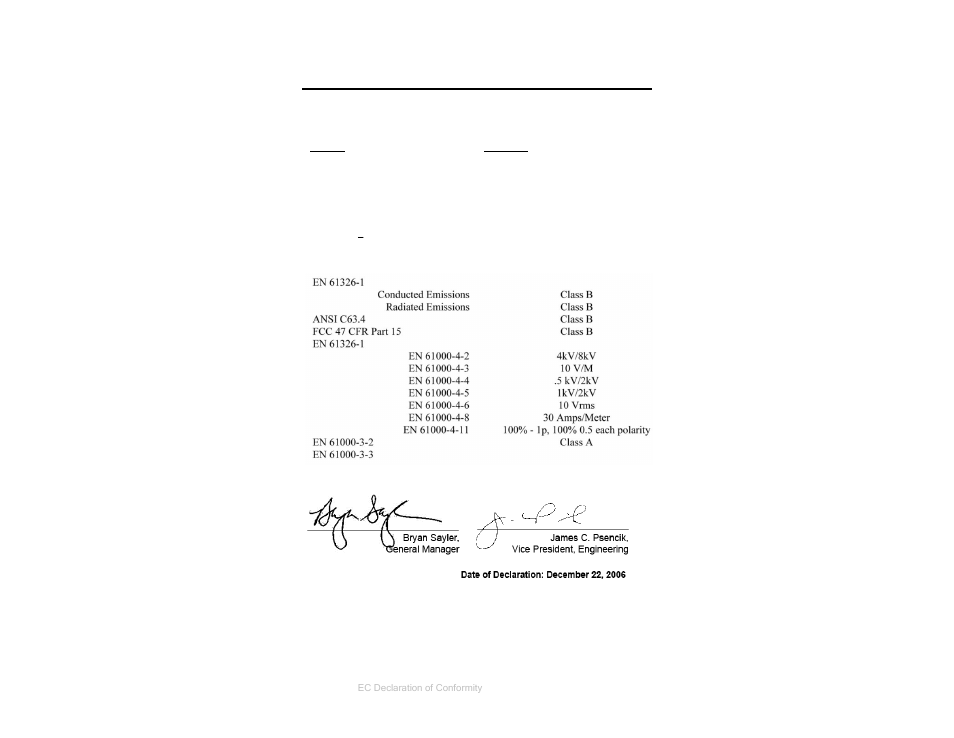 Appendix b: ec declaration of conformity | ETS-Lindgren 4340 CCTV Systems User Manual | Page 65 / 65