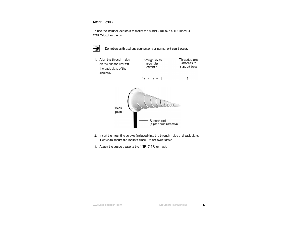 Model 3102 | ETS-Lindgren 3103 Conical Log Spiral Antenna User Manual | Page 17 / 29