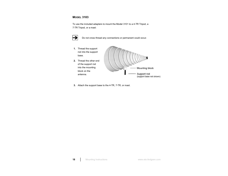 Model 3103 | ETS-Lindgren 3103 Conical Log Spiral Antenna User Manual | Page 18 / 29