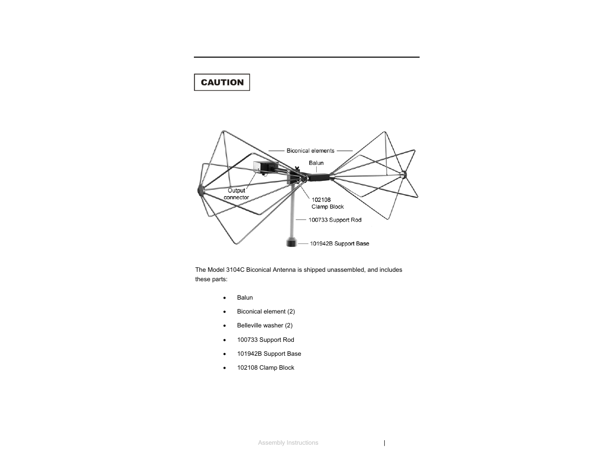 0 assembly instructions | ETS-Lindgren 3104C Biconical Antenna User Manual | Page 15 / 33