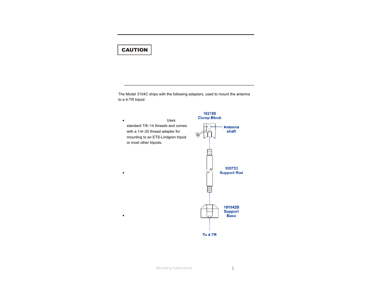 0 mounting instructions | ETS-Lindgren 3104C Biconical Antenna User Manual | Page 17 / 33