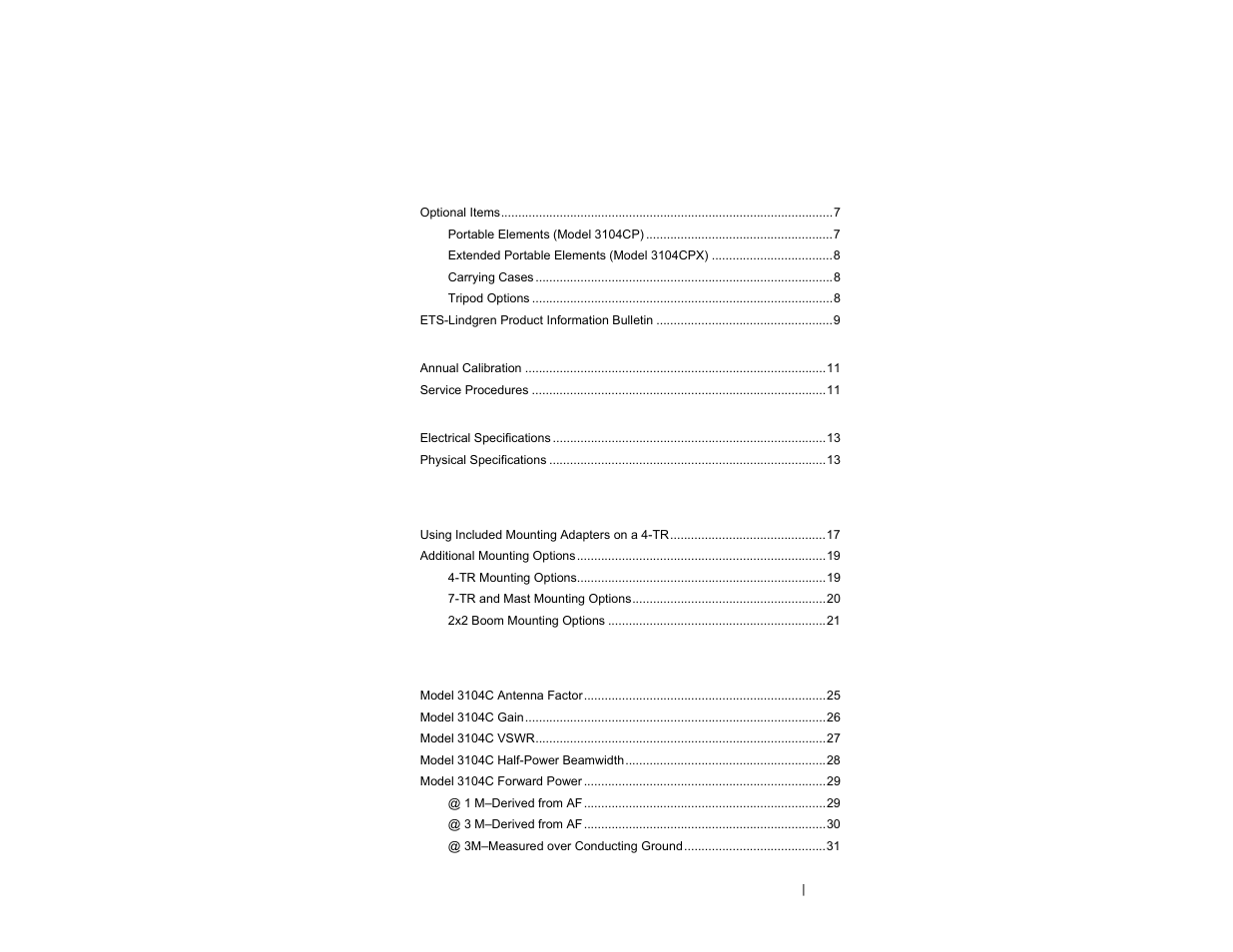 ETS-Lindgren 3104C Biconical Antenna User Manual | Page 3 / 33