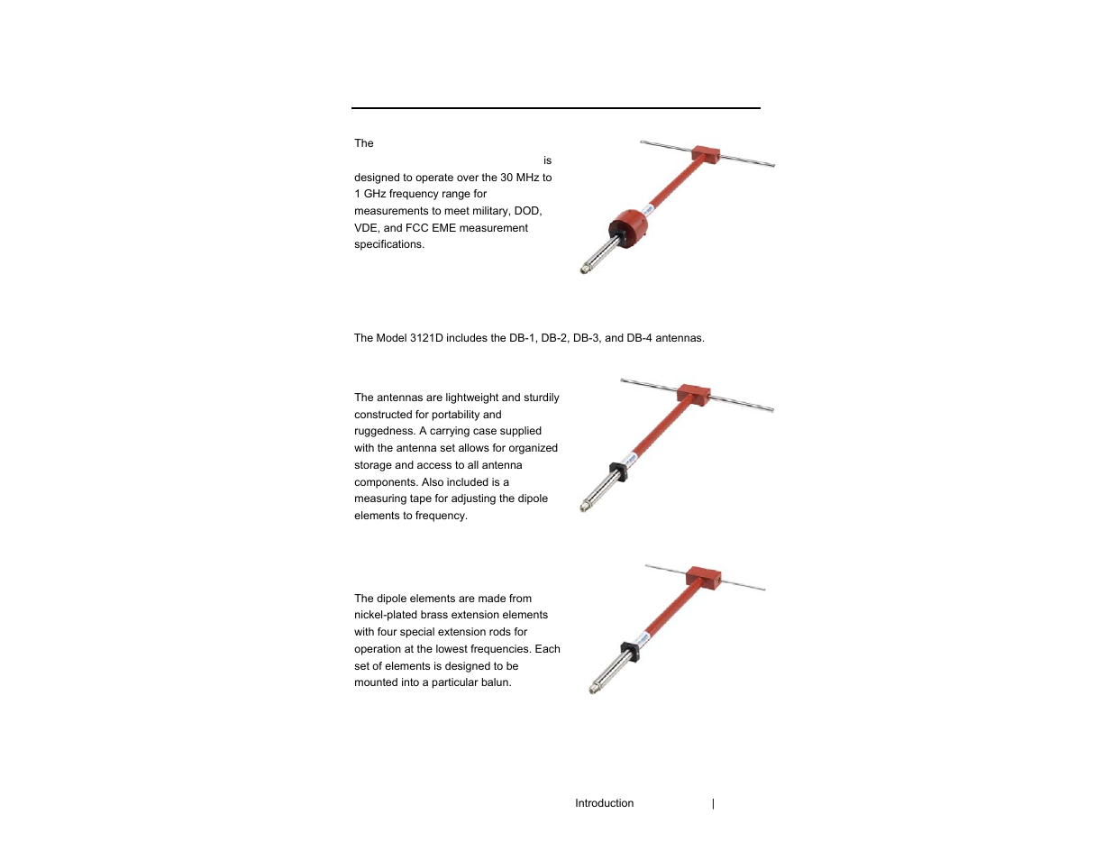 0 introduction | ETS-Lindgren 3121D Dipole User Manual | Page 7 / 39