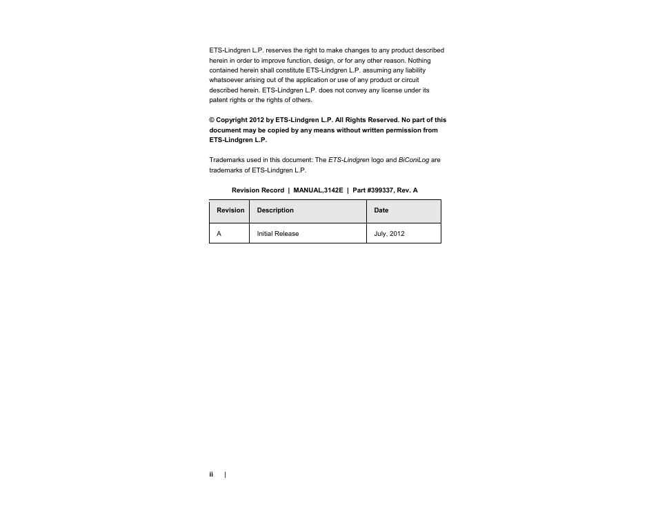 ETS-Lindgren 3142E BiConiLog Antenna User Manual | Page 2 / 43