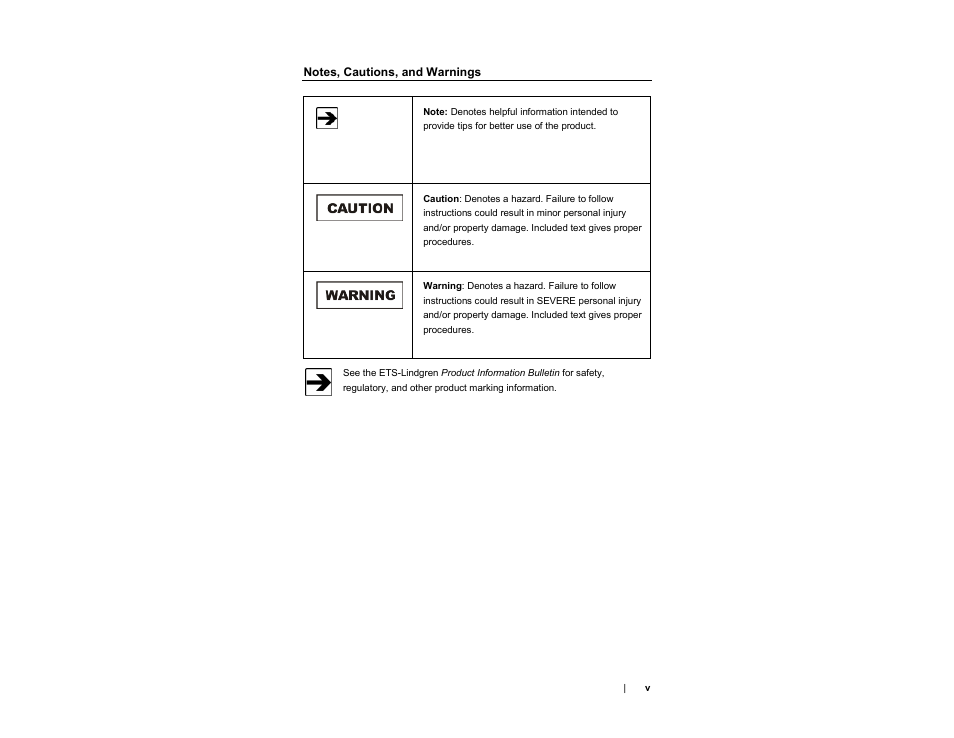 Notes, cautions, and warnings | ETS-Lindgren 3142E BiConiLog Antenna User Manual | Page 5 / 43