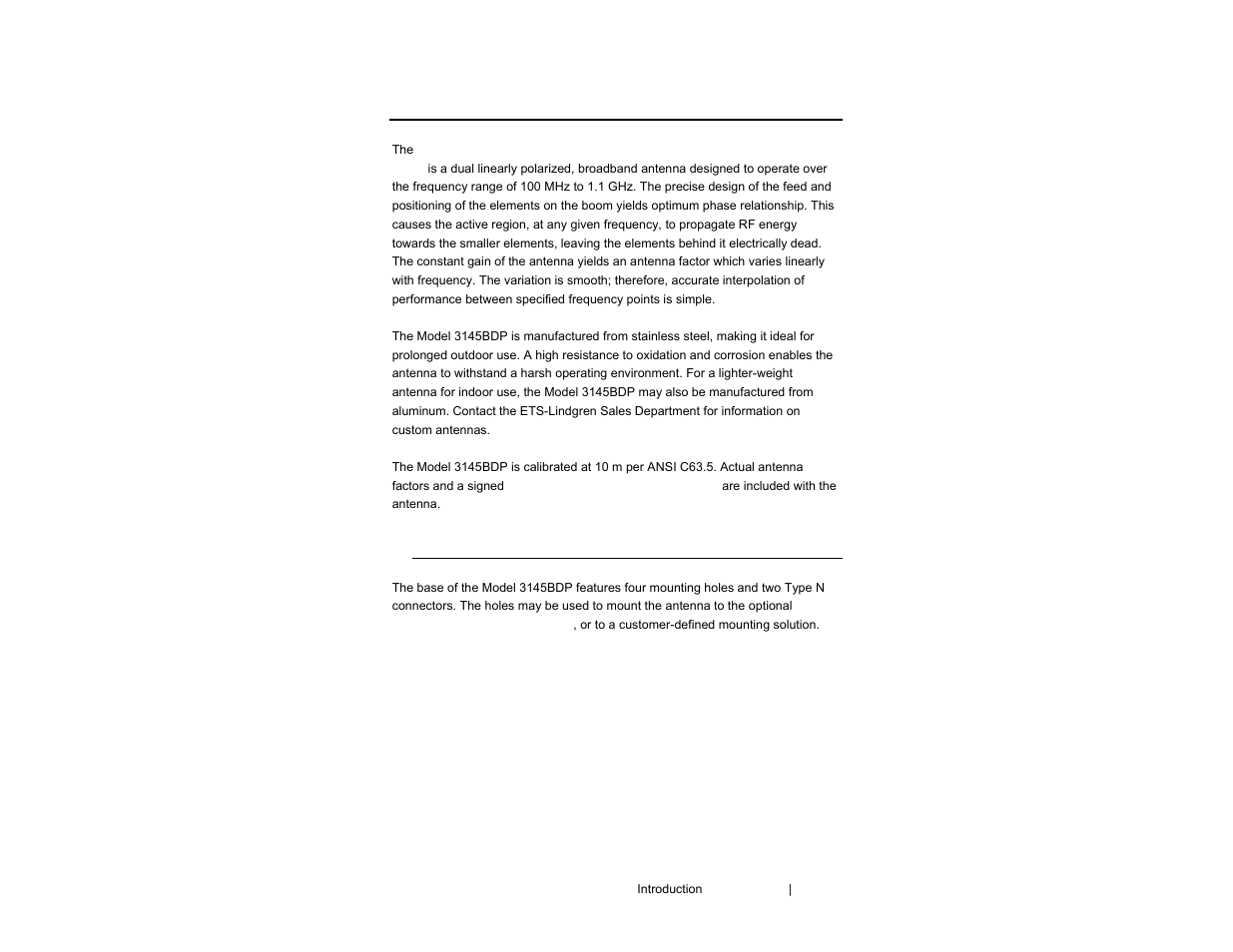 0 introduction | ETS-Lindgren 3145BDP Dual-Polarized Log-Periodic Dipole Array User Manual | Page 7 / 25