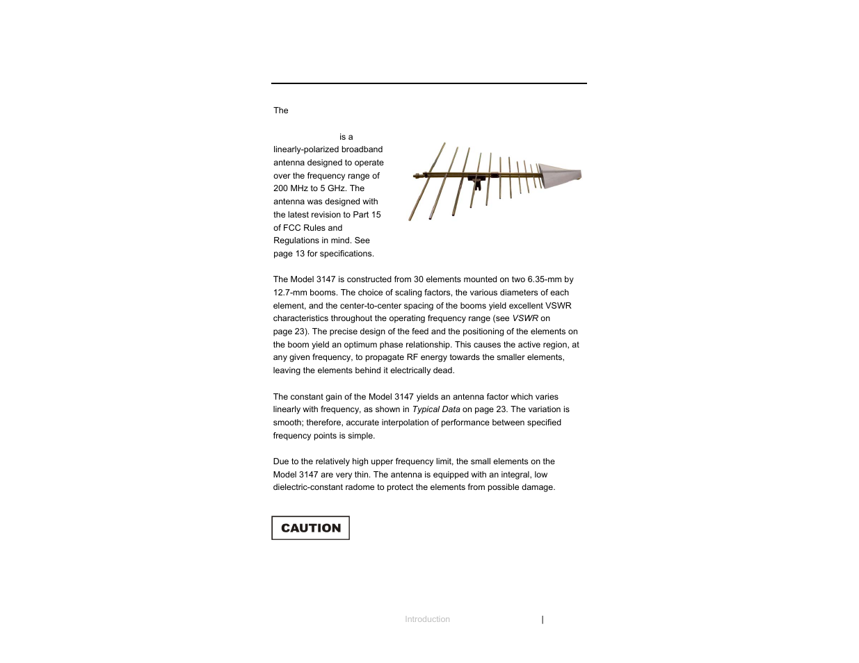 0 introduction | ETS-Lindgren 3147 Log Periodic Dipole Array Antenna User Manual | Page 7 / 49