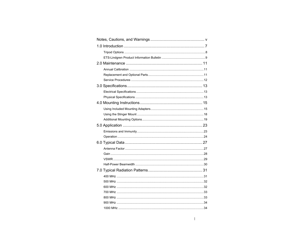 ETS-Lindgren 3148B Log Periodic Dipole Array User Manual | Page 3 / 41