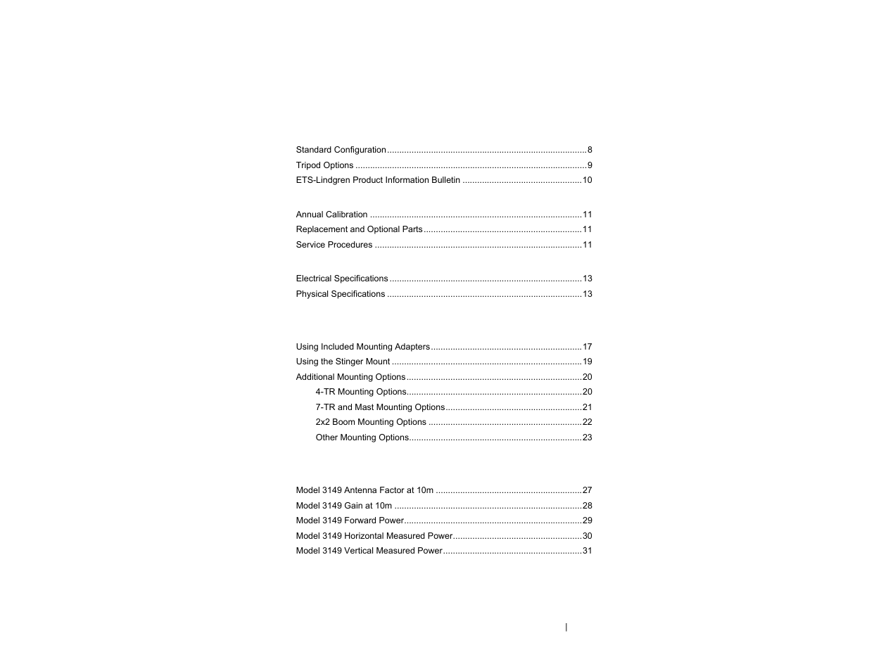 ETS-Lindgren 3149 Hybrid Log Periodic and Bowtie (BiConiLog) User Manual | Page 3 / 33