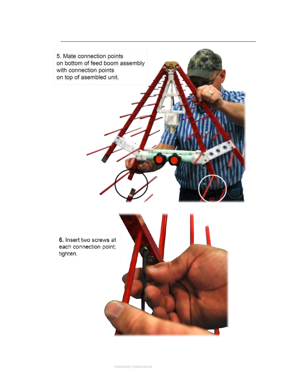 Attach feed boom assembly | ETS-Lindgren 3150B Dual Stacked LPDA Antenna User Manual | Page 20 / 45