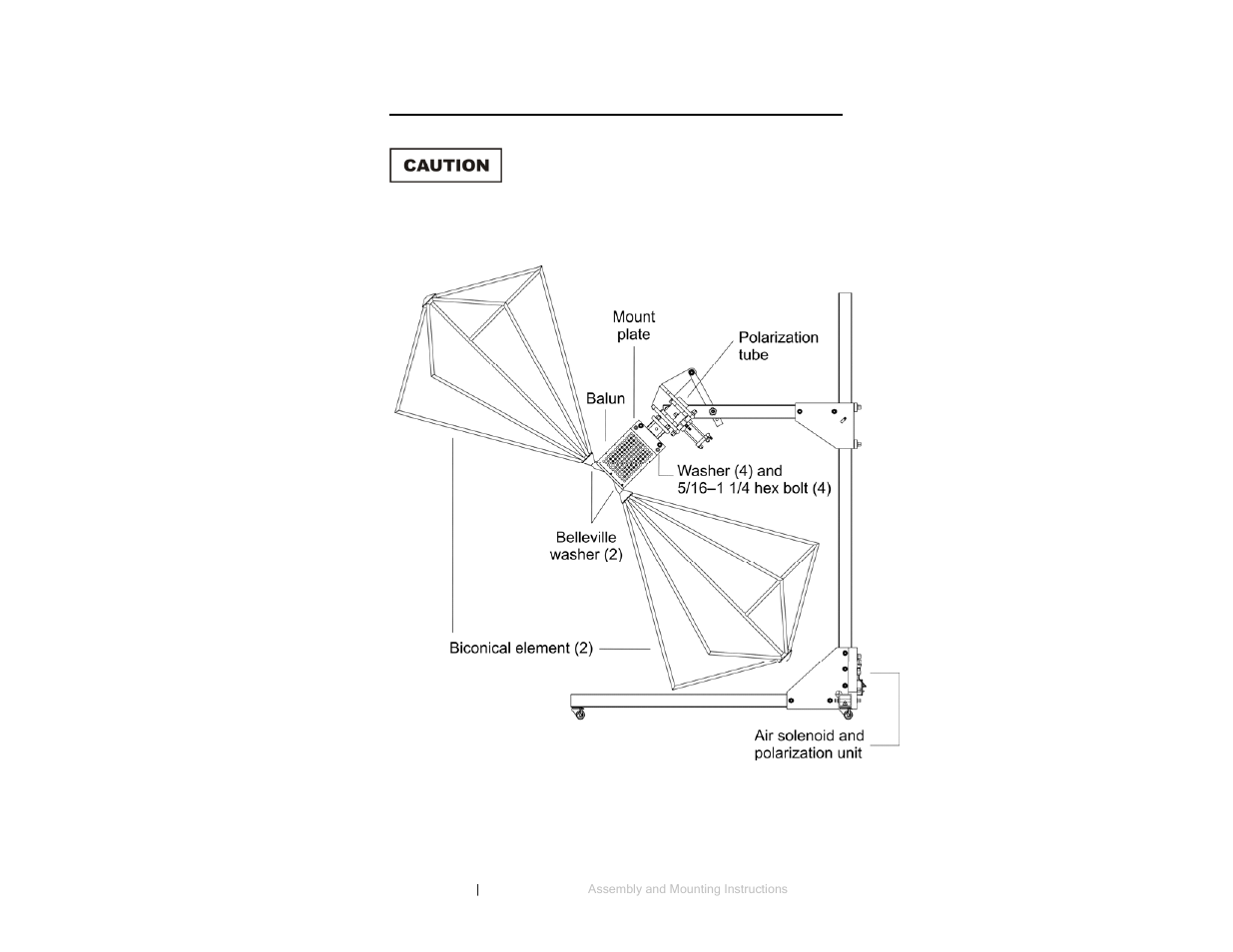 0 assembly and mounting instructions | ETS-Lindgren 3158 Biconical Antenna User Manual | Page 13 / 23