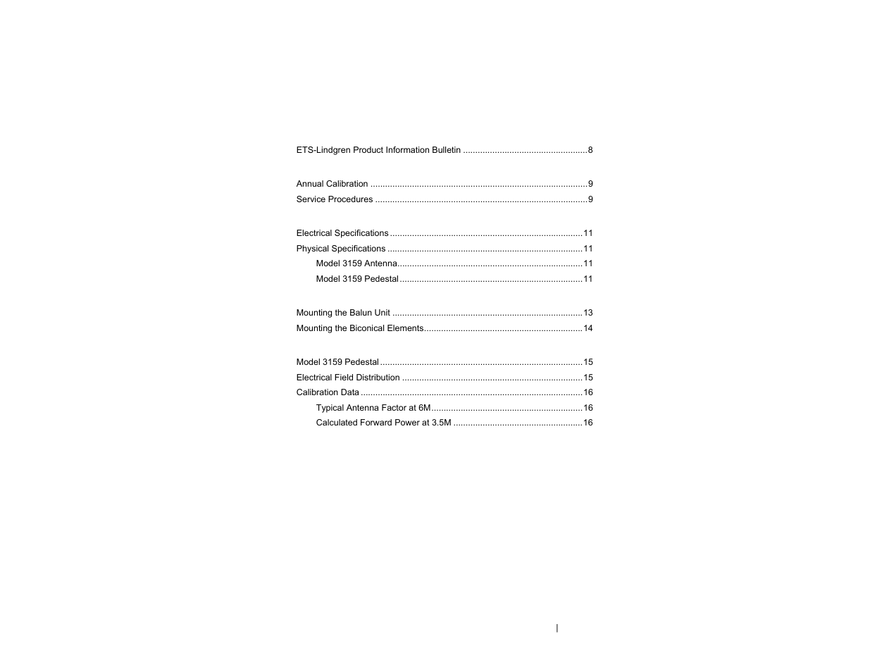ETS-Lindgren 3159 Biconical Antenna User Manual | Page 3 / 19
