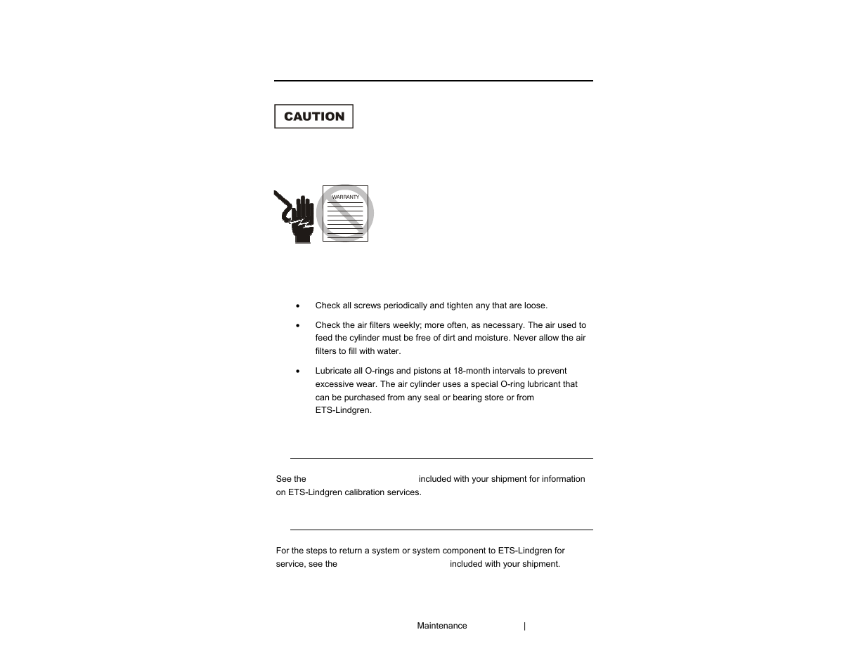 0 maintenance | ETS-Lindgren 3159 Biconical Antenna User Manual | Page 9 / 19