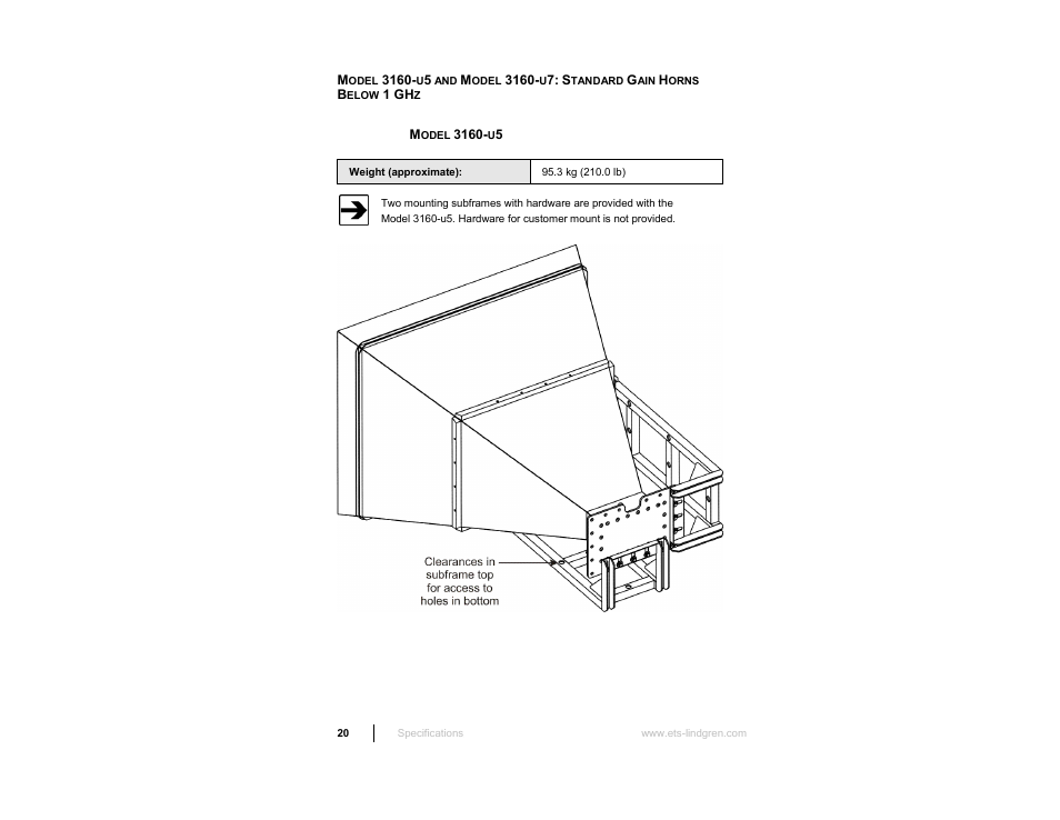 ETS-Lindgren 3160 Pyramidal Standard Gain Antenna User Manual | Page 20 / 90