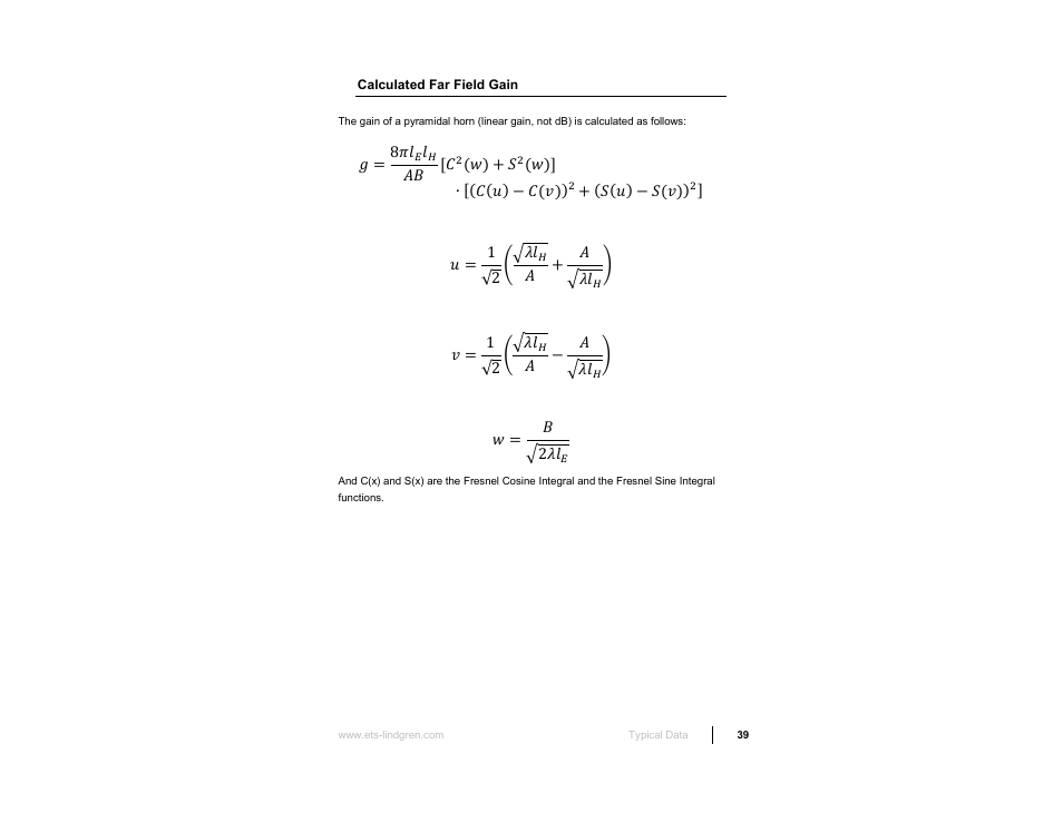 ETS-Lindgren 3160 Pyramidal Standard Gain Antenna User Manual | Page 39 / 90
