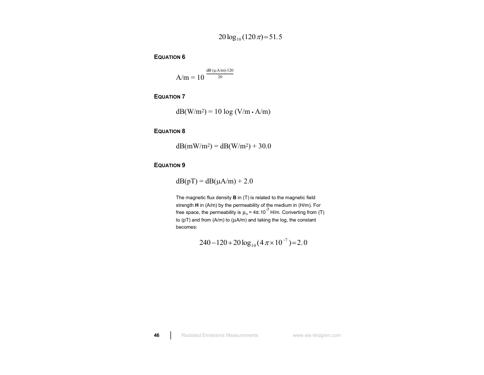 ETS-Lindgren 3160 Pyramidal Standard Gain Antenna User Manual | Page 46 / 90
