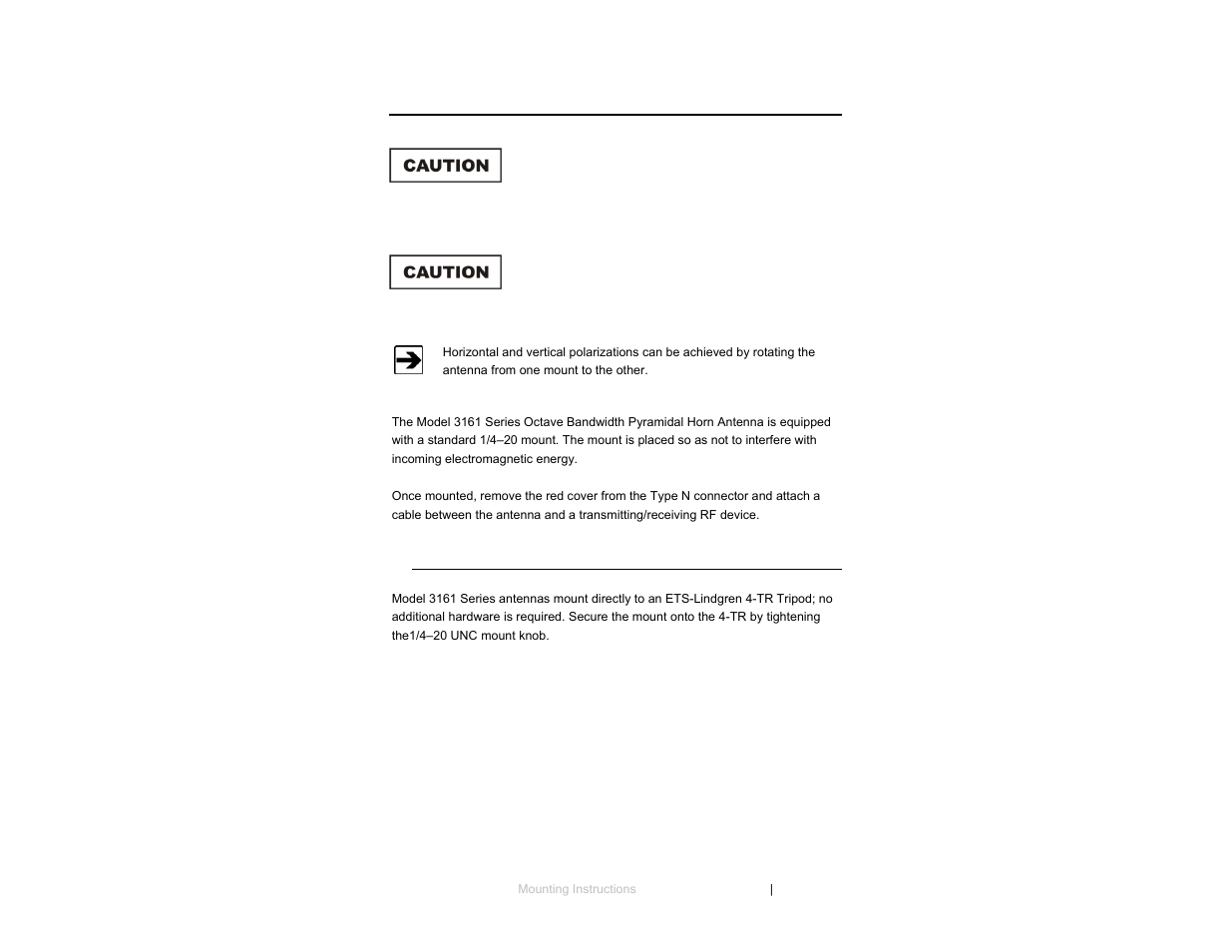 0 mounting instructions, Mount to 4tr, Mount to 4-tr | ETS-Lindgren 3161 Octave Horn Antenna User Manual | Page 19 / 31