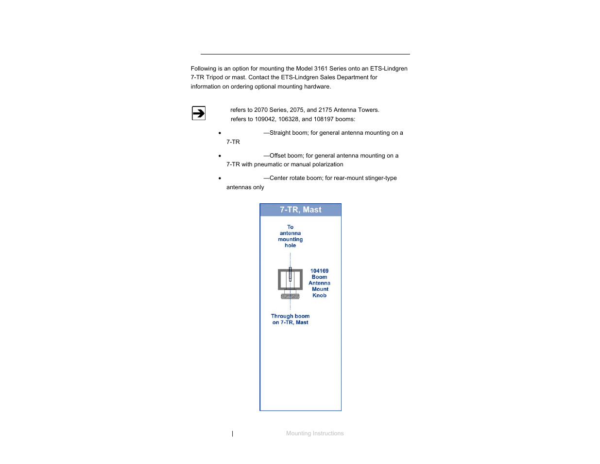 Mount to 7tr and mast, Mount to 7-tr and mast | ETS-Lindgren 3161 Octave Horn Antenna User Manual | Page 20 / 31