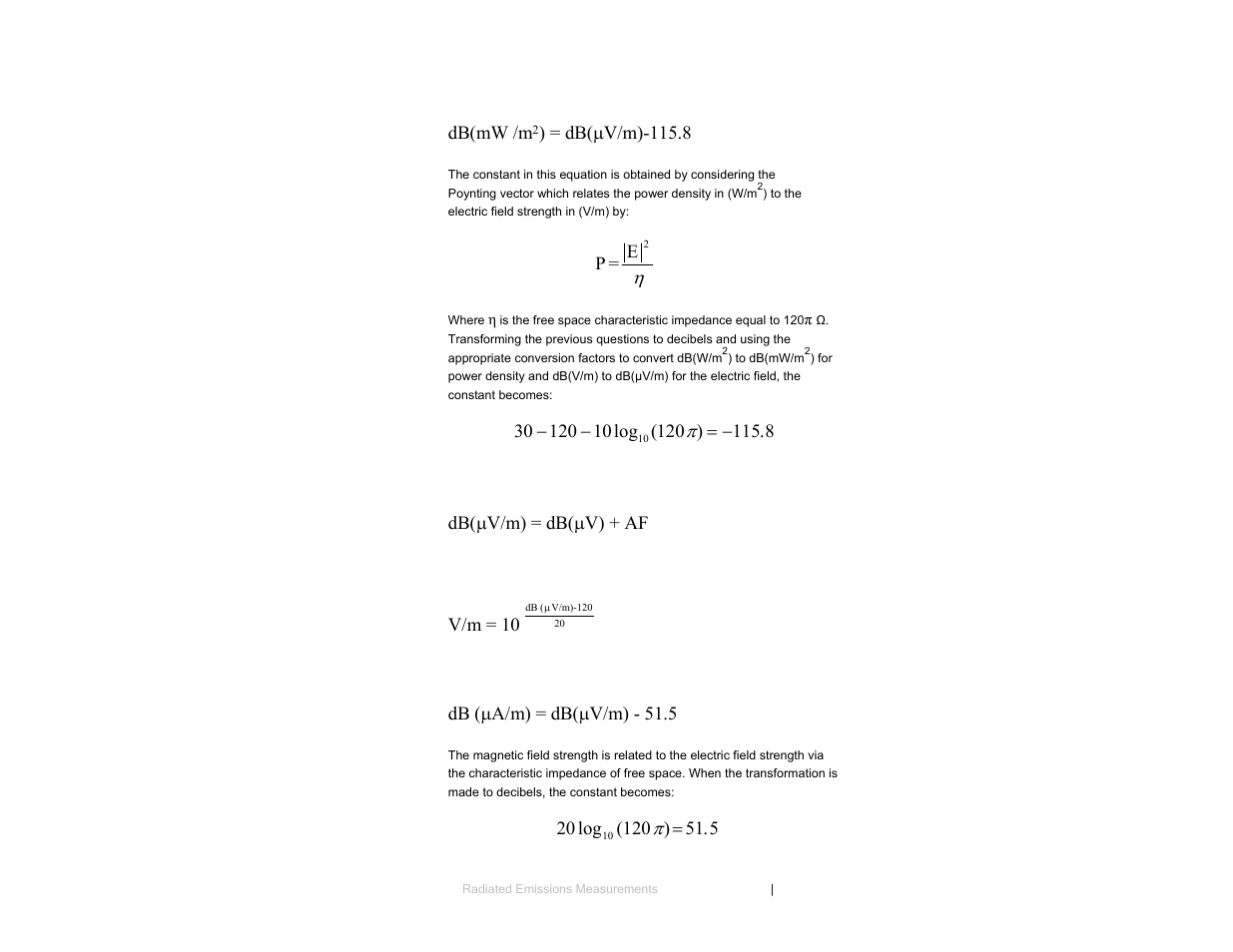 Equation 2, Equation 3, Equation 4 | Equation 5 | ETS-Lindgren 3161 Octave Horn Antenna User Manual | Page 29 / 31