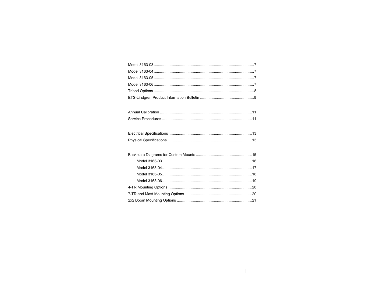 ETS-Lindgren 3163 High Gain Conical Horn Antennas User Manual | Page 3 / 25